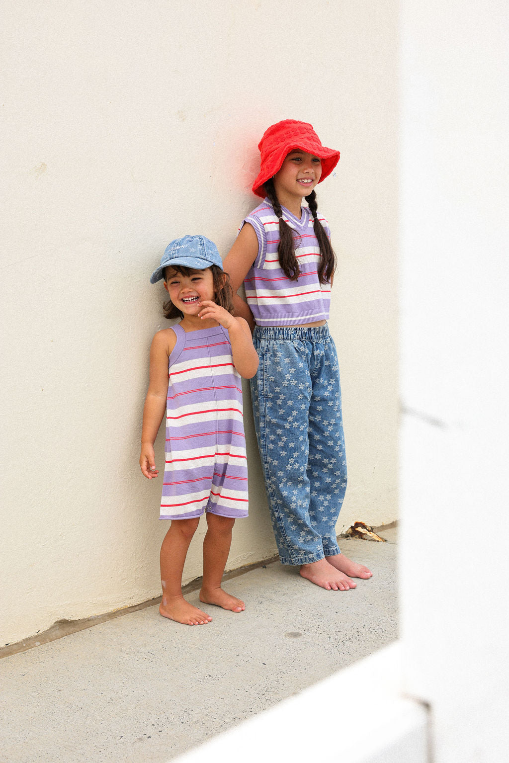 Organic Knitted Club Stripe Romper - Mauve