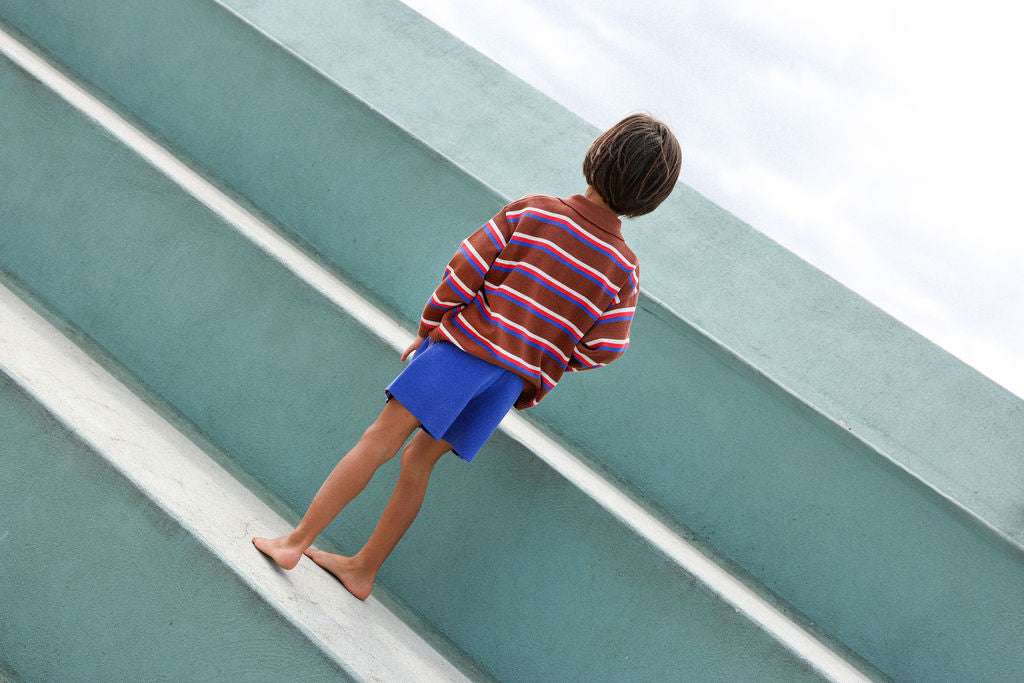 Organic Knitted Milano Shorts - Ultramarine