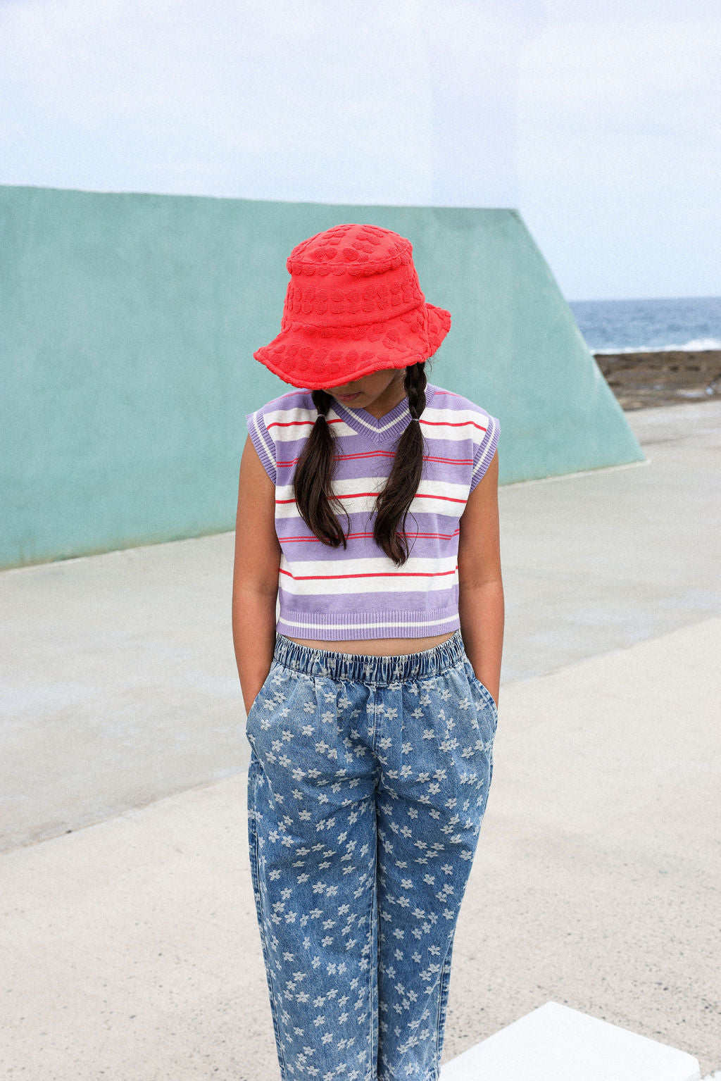 Bubble Terry Towelling Bucket Hat - Fiesta