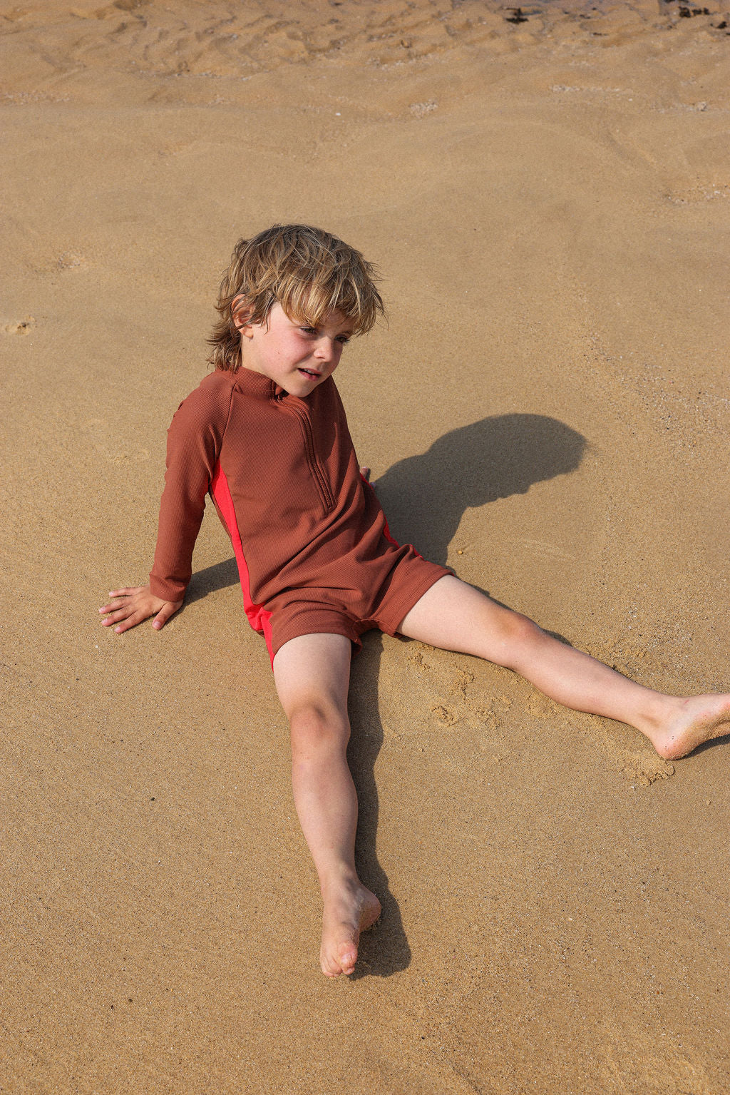 Zip Longsleeve Swim Suit - Teddy