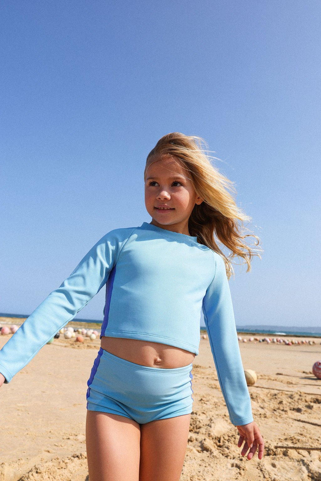 2-Piece Longsleeve Swim Suit - Waves