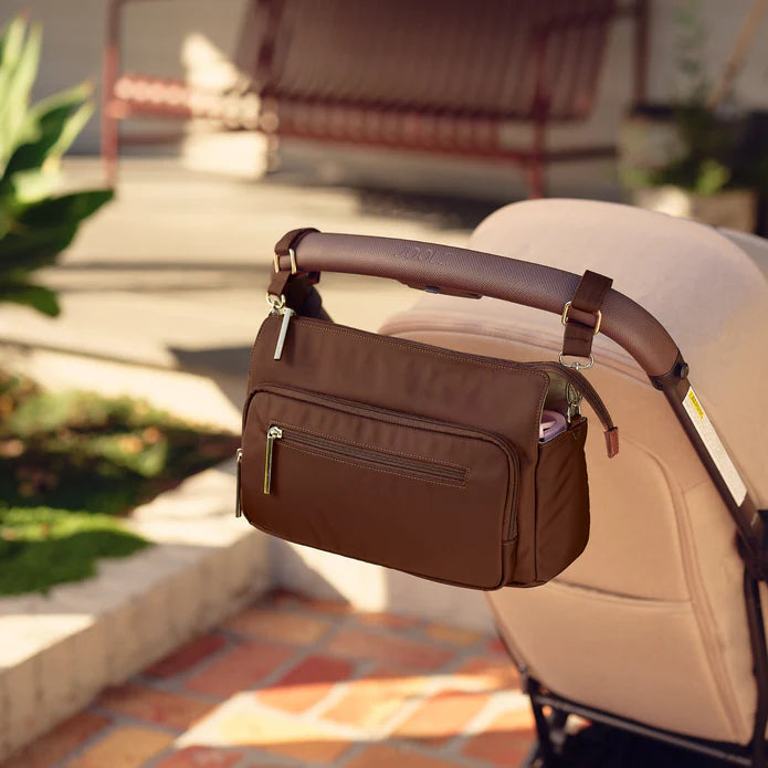 PRE-ORDER Multitasker Pram Caddy 2.0 - Chocolate Nylon