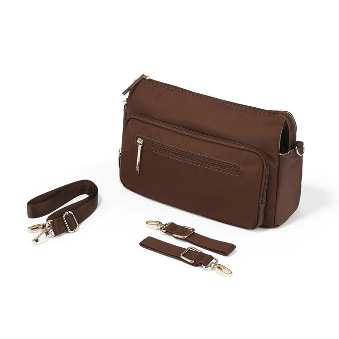 PRE-ORDER Multitasker Pram Caddy 2.0 - Chocolate Nylon