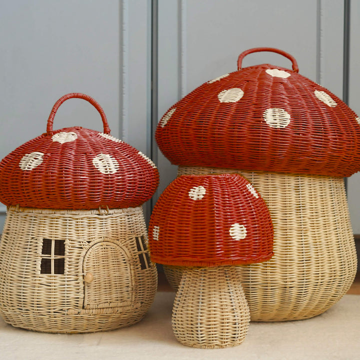 PRESALE Olli Ella Mushroom Storage Basket - Red