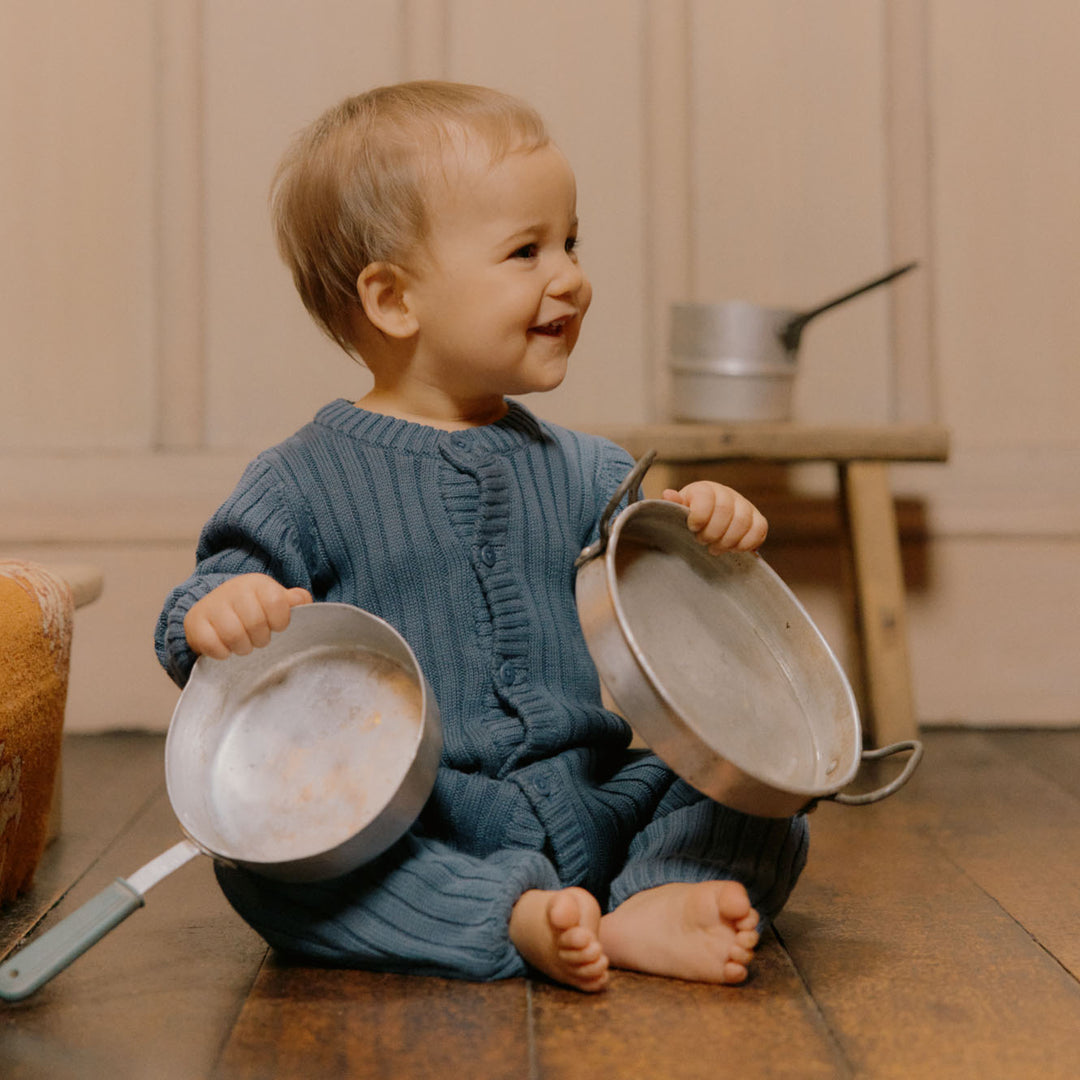 Nature Baby Lou Suit Cotton Knit - Vintage Indigo