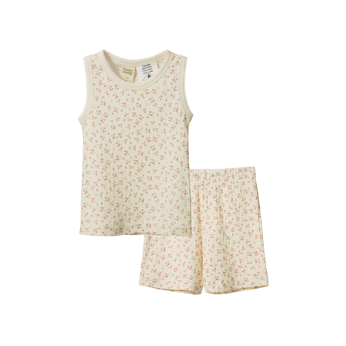 Singlet Pyjama Set Pointelle - Dandelion Print