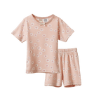 Shortie Pyjama Set - Flora Stamp Rose Dust Print