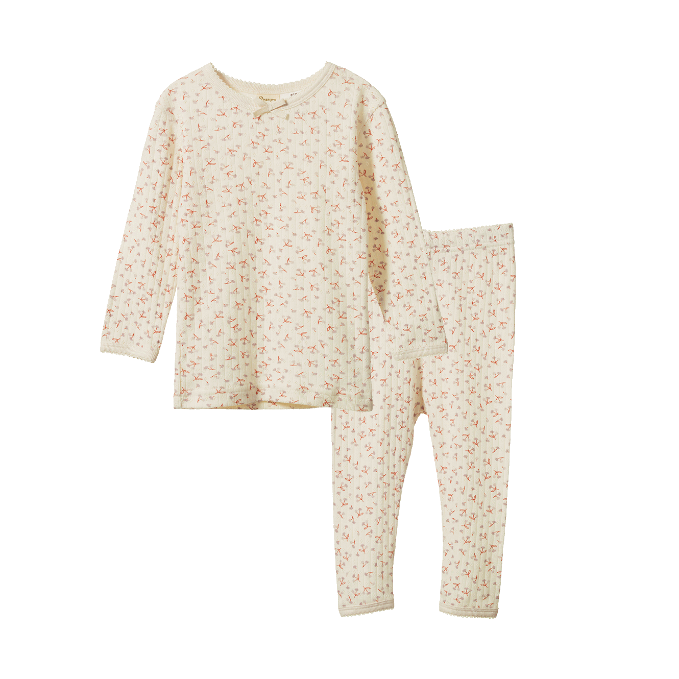 Longsleeve Pyjama Set Pointelle - Dandelion Print