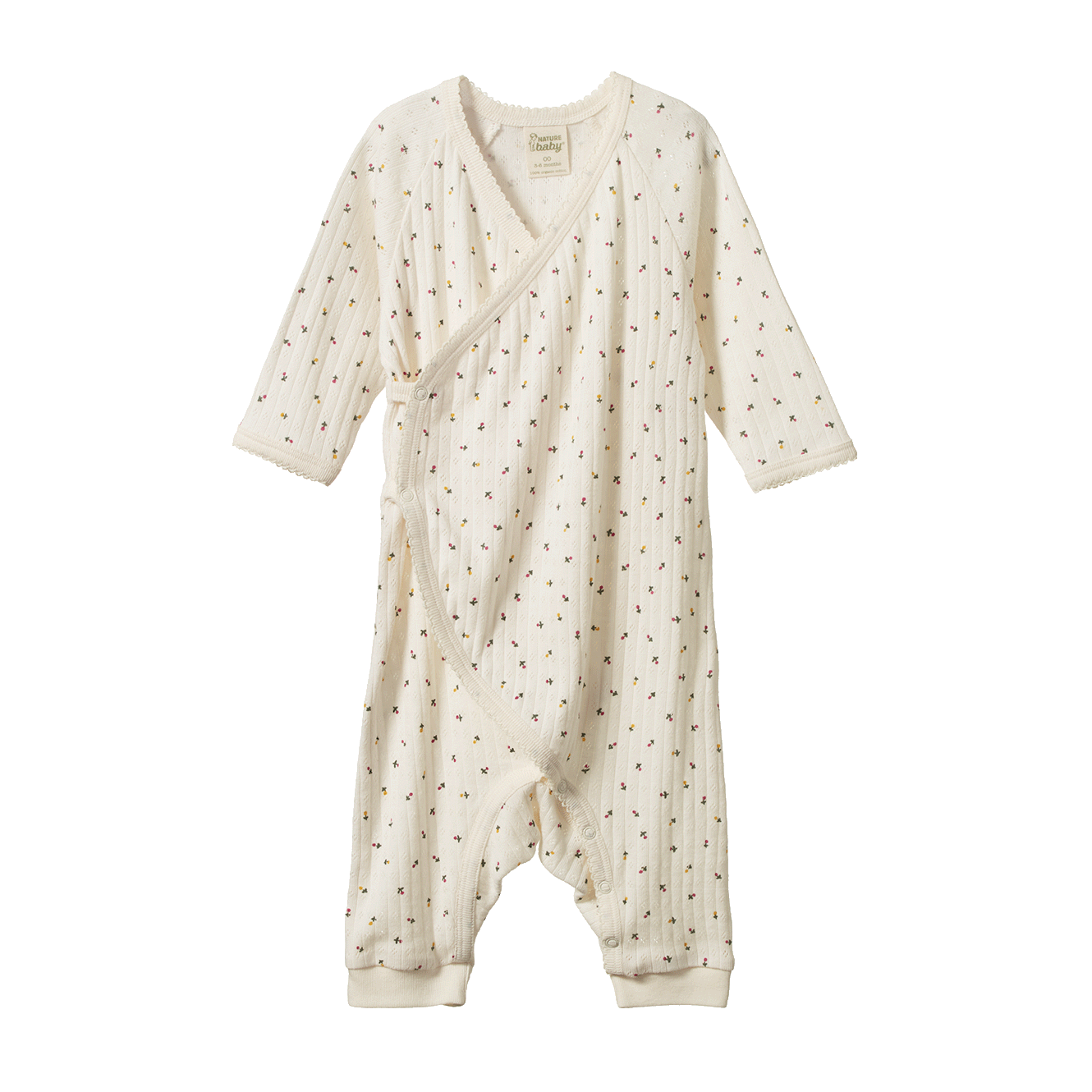 Nature Baby Kimono Stretch & Grow Pointelle -  Aster Floral Print