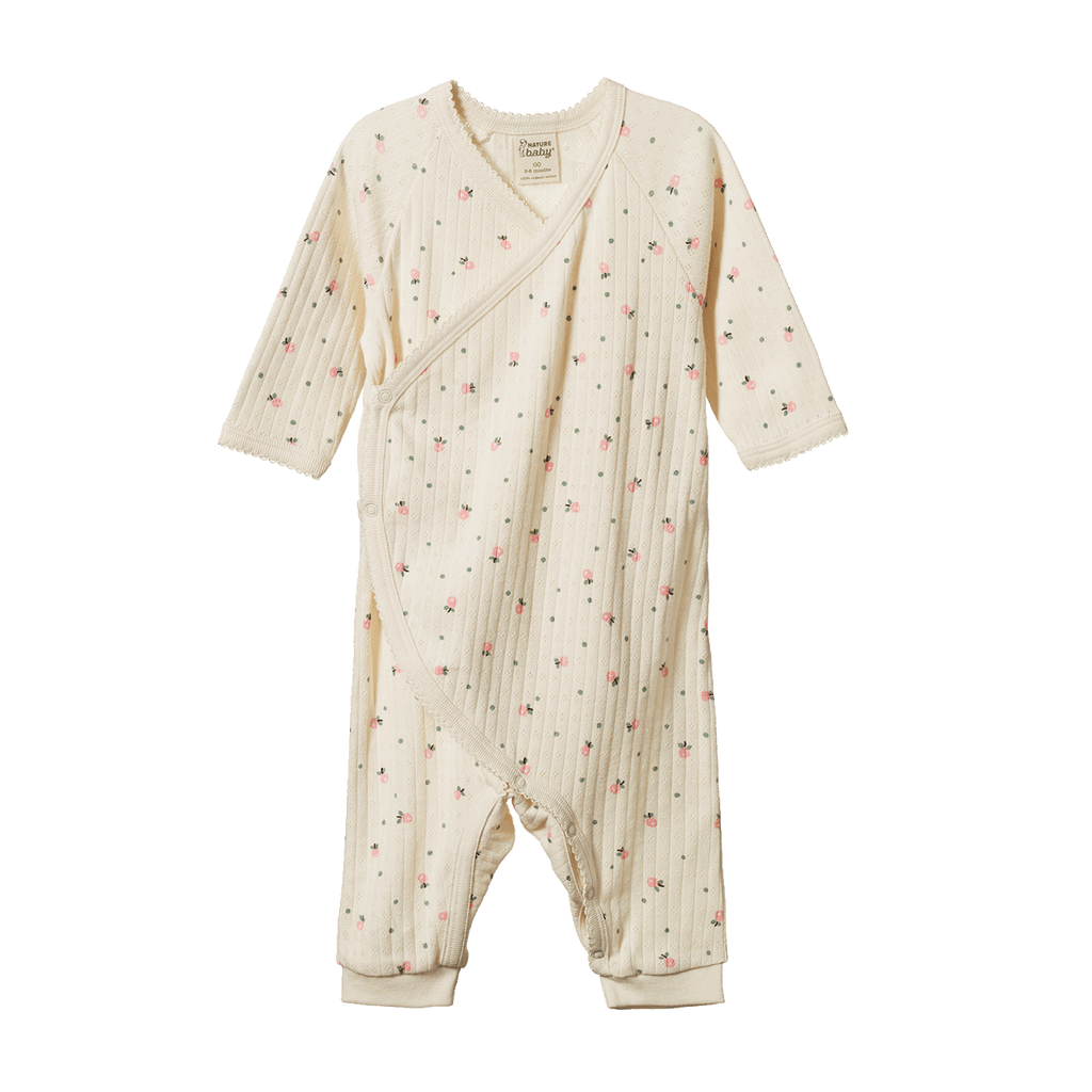 Nature Baby Kimono Stretch & Grow Pointelle - Posey Blossom