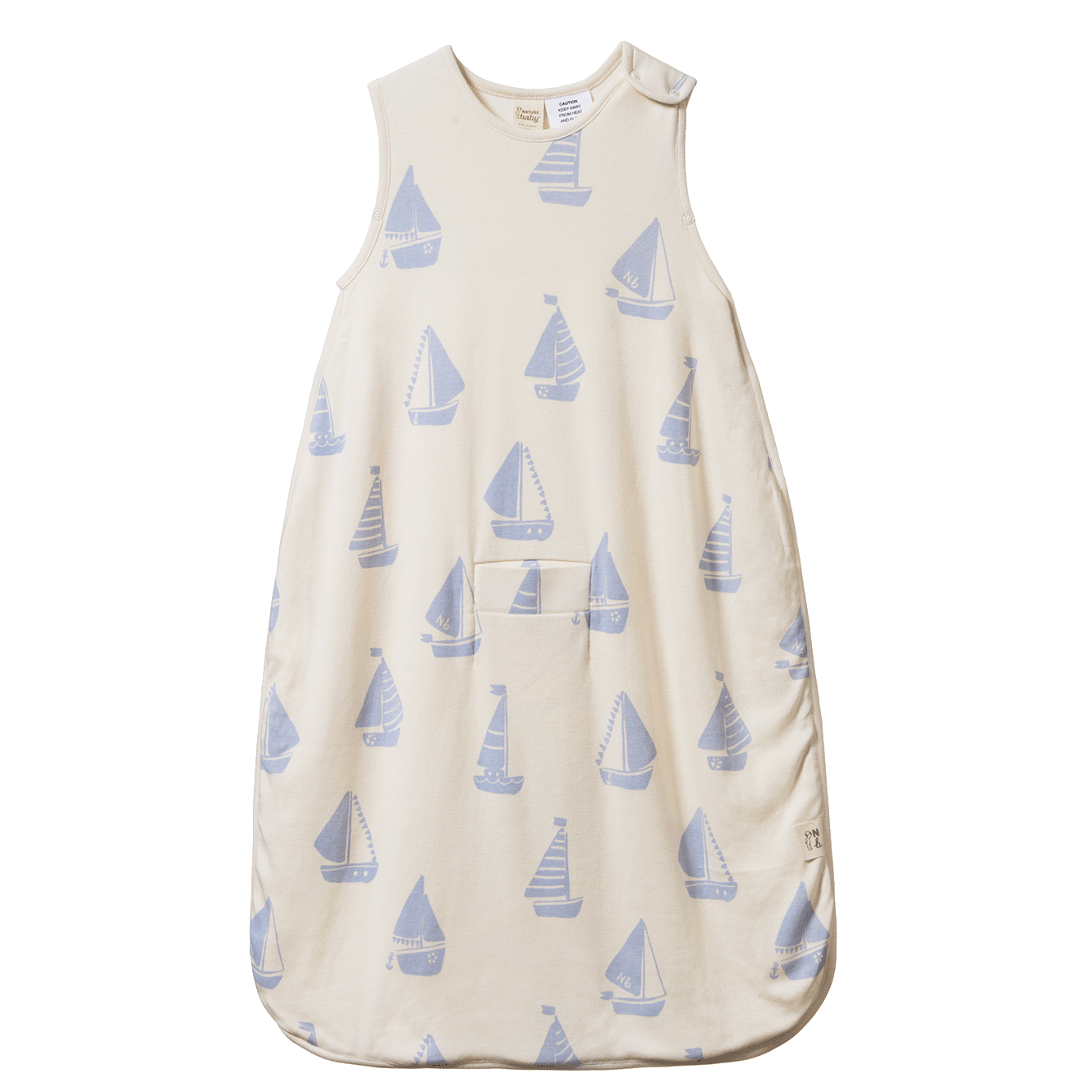 Nature Baby Organic Cotton & Merino Sleeping Bag - Regatta Blue Print