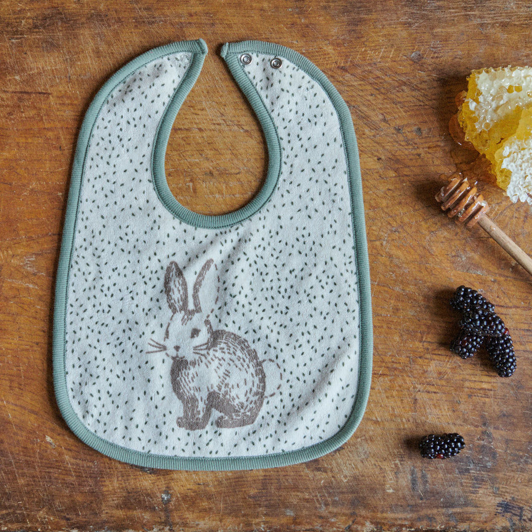Nature Baby Reversible Bib - Rabbitty Print