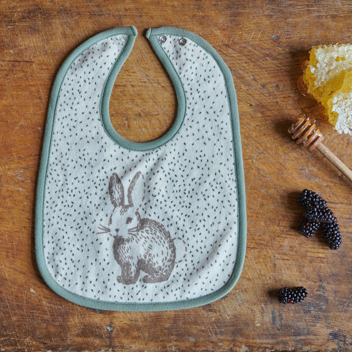 Nature Baby Reversible Bib - Rabbitty Print