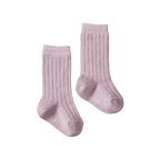 Organic Cotton Rib Socks - Lilac