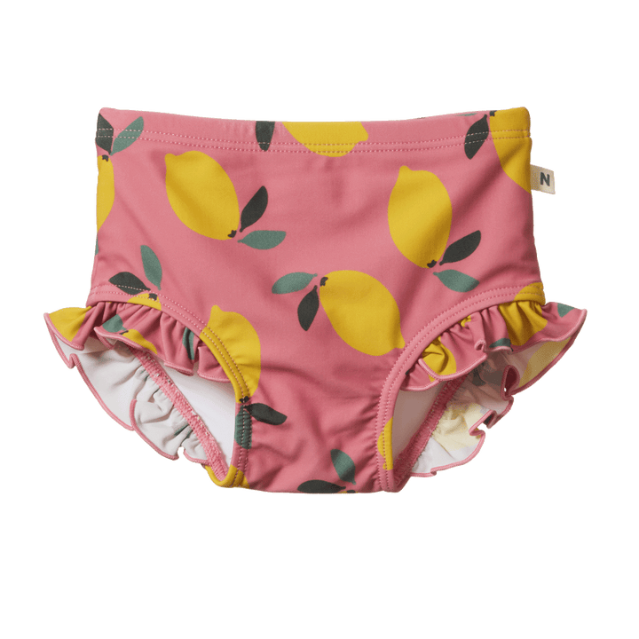 Nature Baby Ruffle Swim Shorts - Lemmony Rose Print
