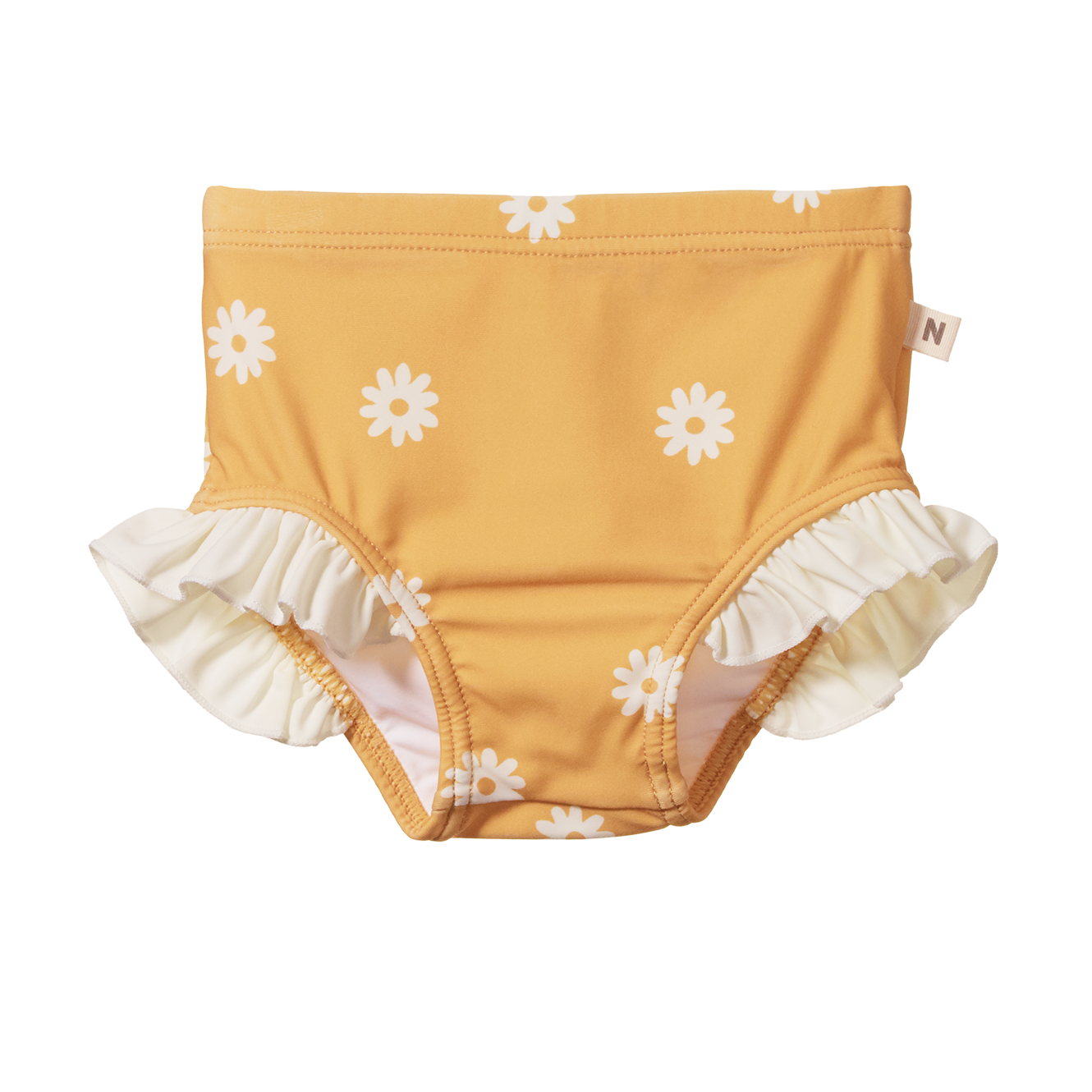Ruffle Swim Shorts - Chamomile Sunshine Print