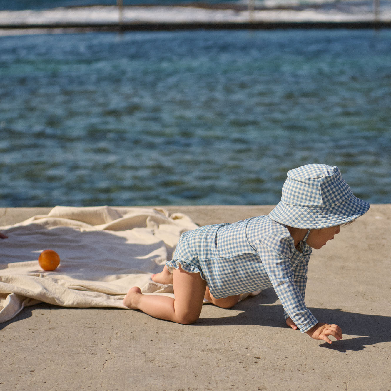 Splash Sunhat - Blue Gingham