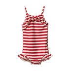 Frill Swimsuit - Red Sea Stripe