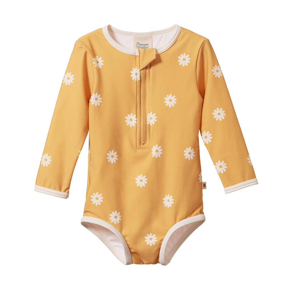 One Piece Bathing Swimsuit - Chamomile Sunshine Print