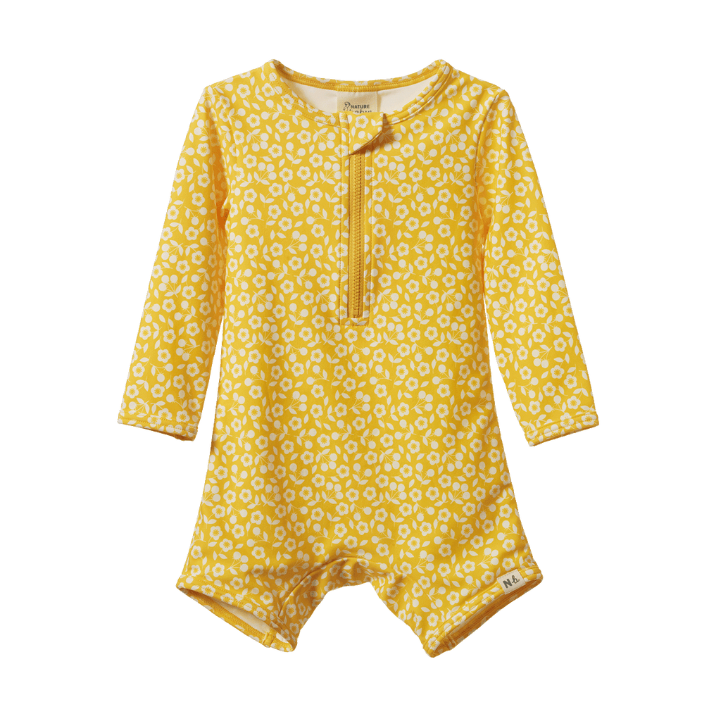 One Piece Bathing Trunks - Kitchen Garden Freesia Print