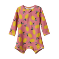 One Piece Bathing Trunks - Lemmony Rose Print