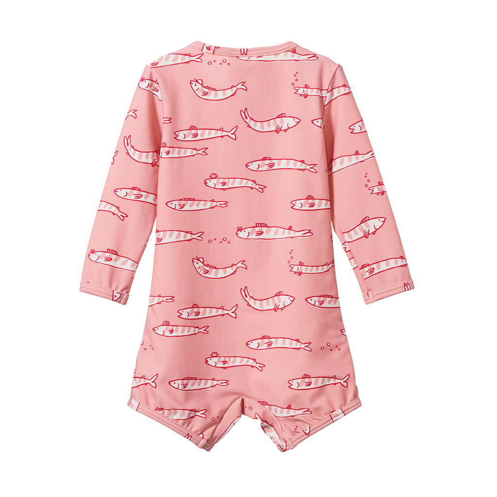 One Piece Bathing Trunks - South Seas Rose Dust Print