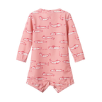 One Piece Bathing Trunks - South Seas Rose Dust Print