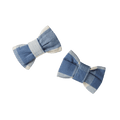 Bow Hair Clips 2 Pack - Bluebelle Check