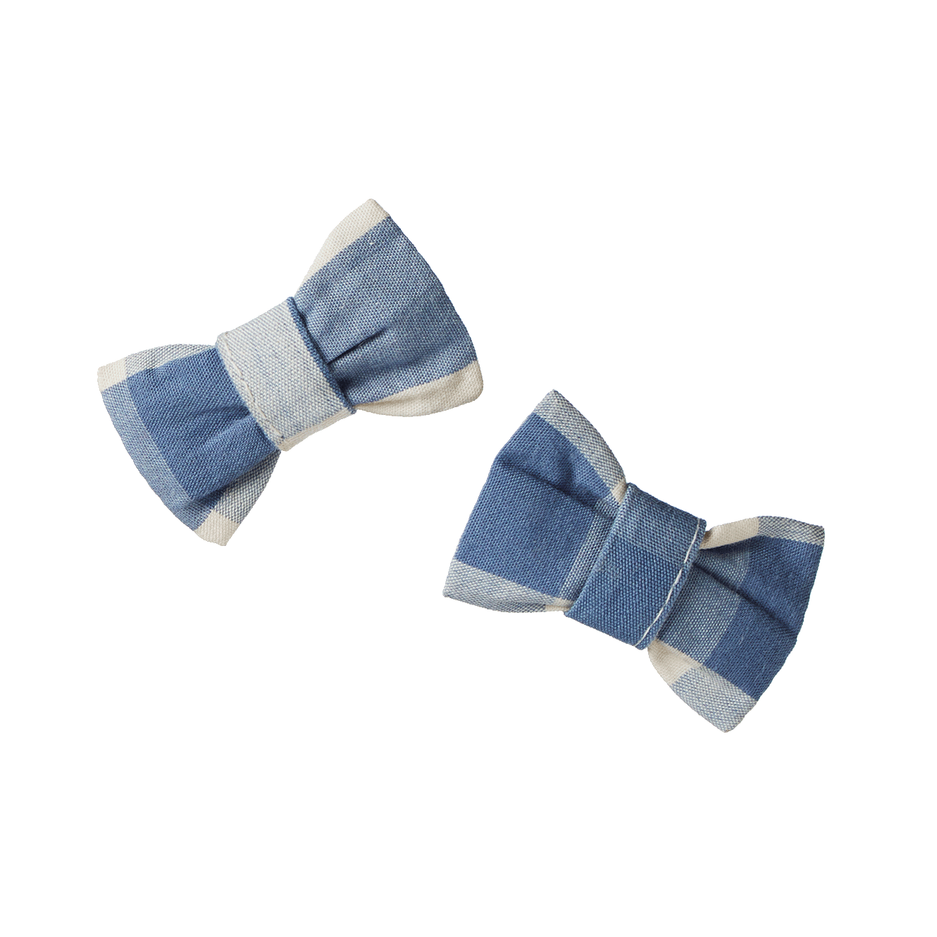 Bow Hair Clips 2 Pack - Bluebelle Check