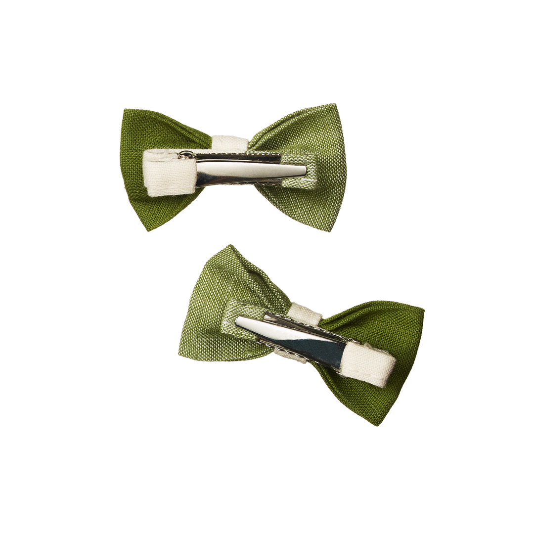 Nature Baby Bow Hair Clips 2 Pack - Jungle Check