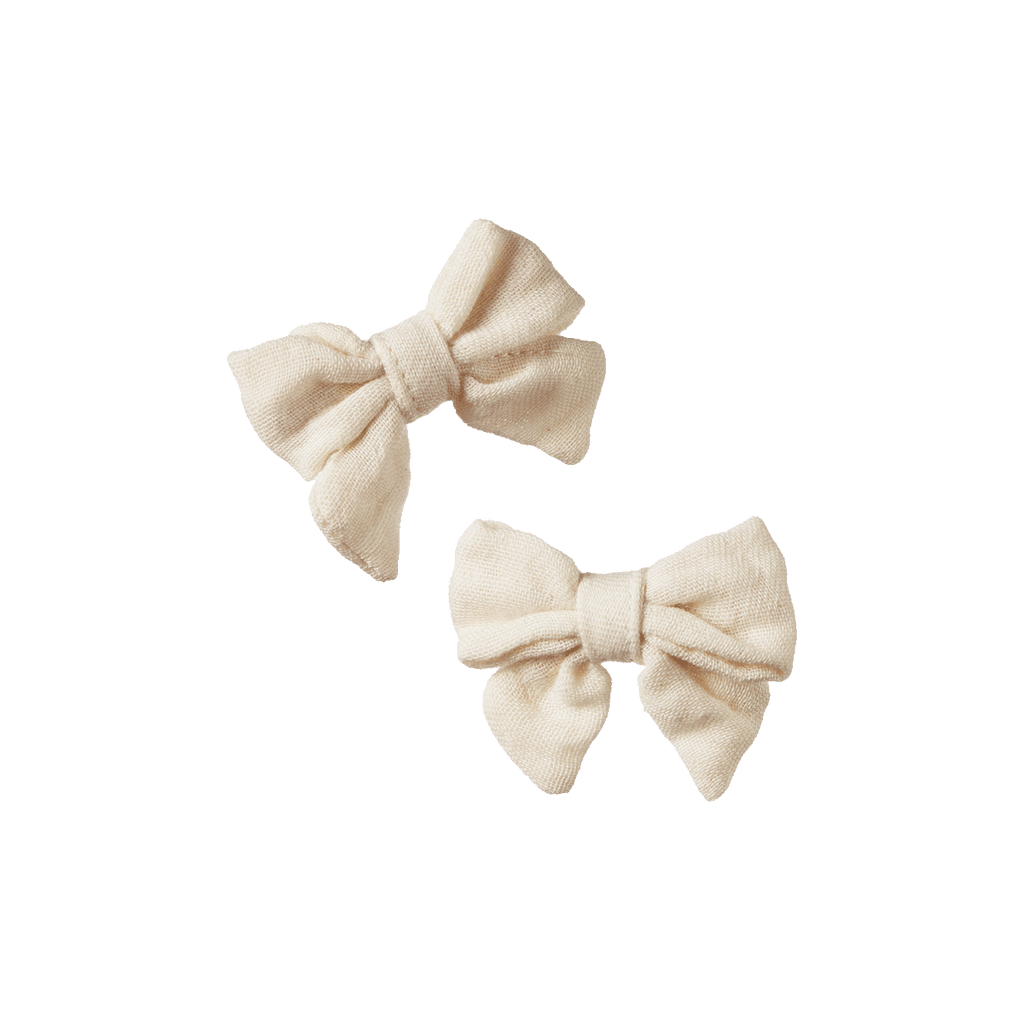 Nature Baby Bow Hair Clips 2 Pack - Natural Crinkle
