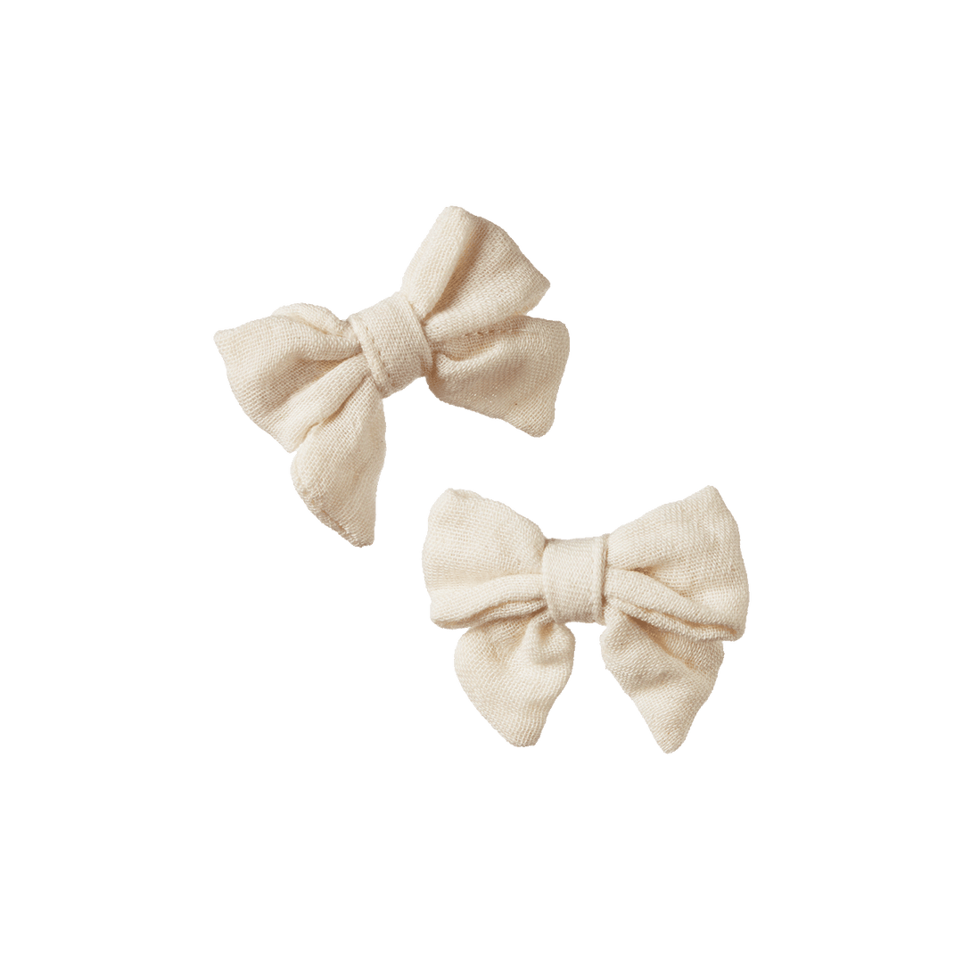 Nature Baby Bow Hair Clips 2 Pack - Natural Crinkle