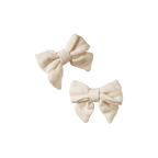 Bow Hair Clips 2 Pack - Natural Crinkle