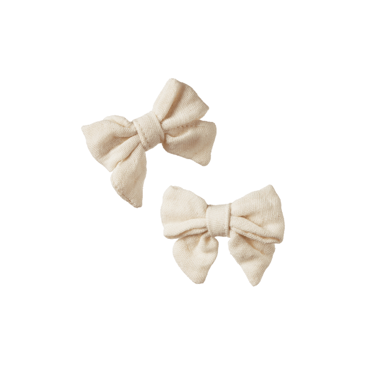 Nature Baby Bow Hair Clips 2 Pack - Natural Crinkle