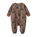 Long Sleeve Juno Romper - Foxy Cub Print