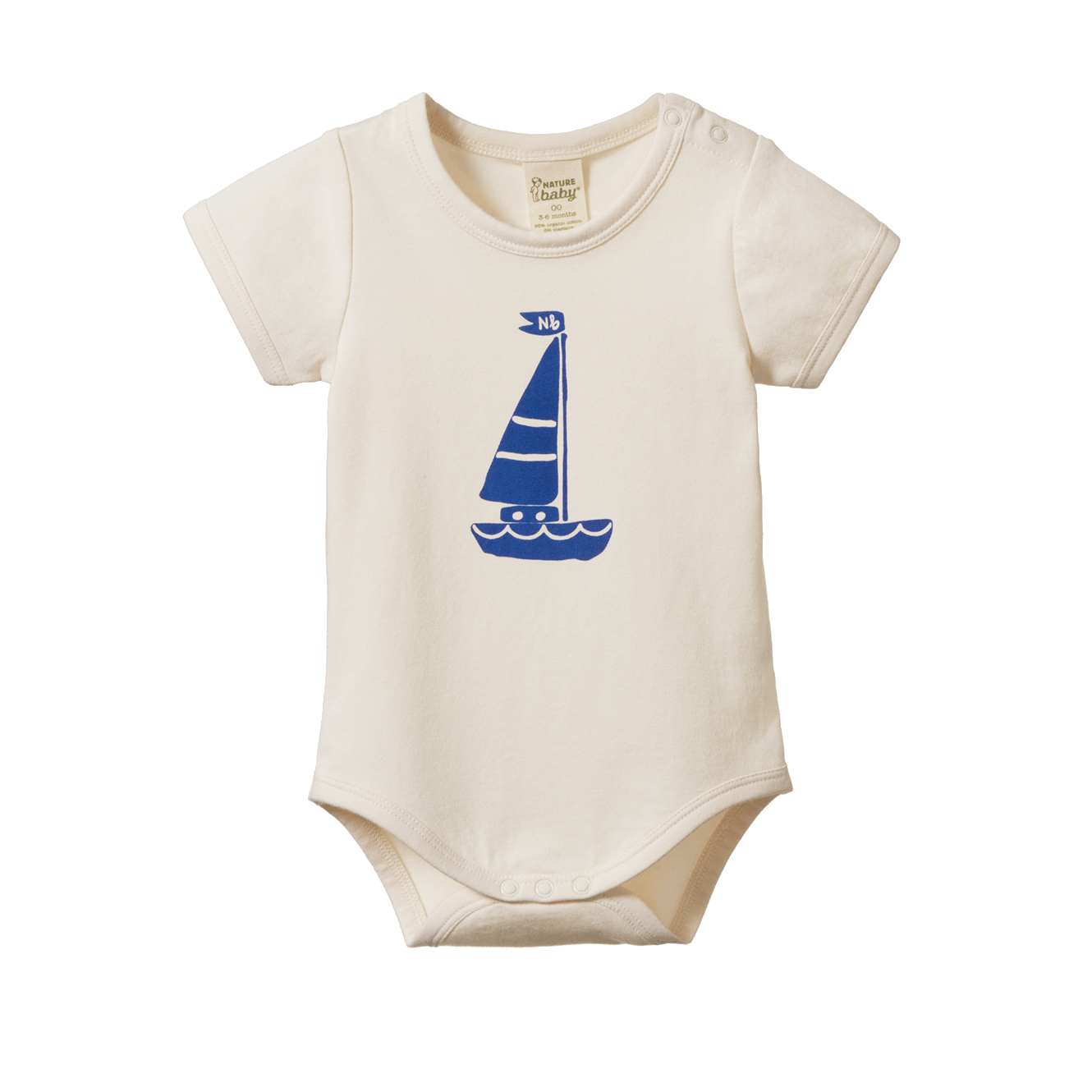 Nature Baby Stretch Jersey Bodysuit - Sail Boat Print