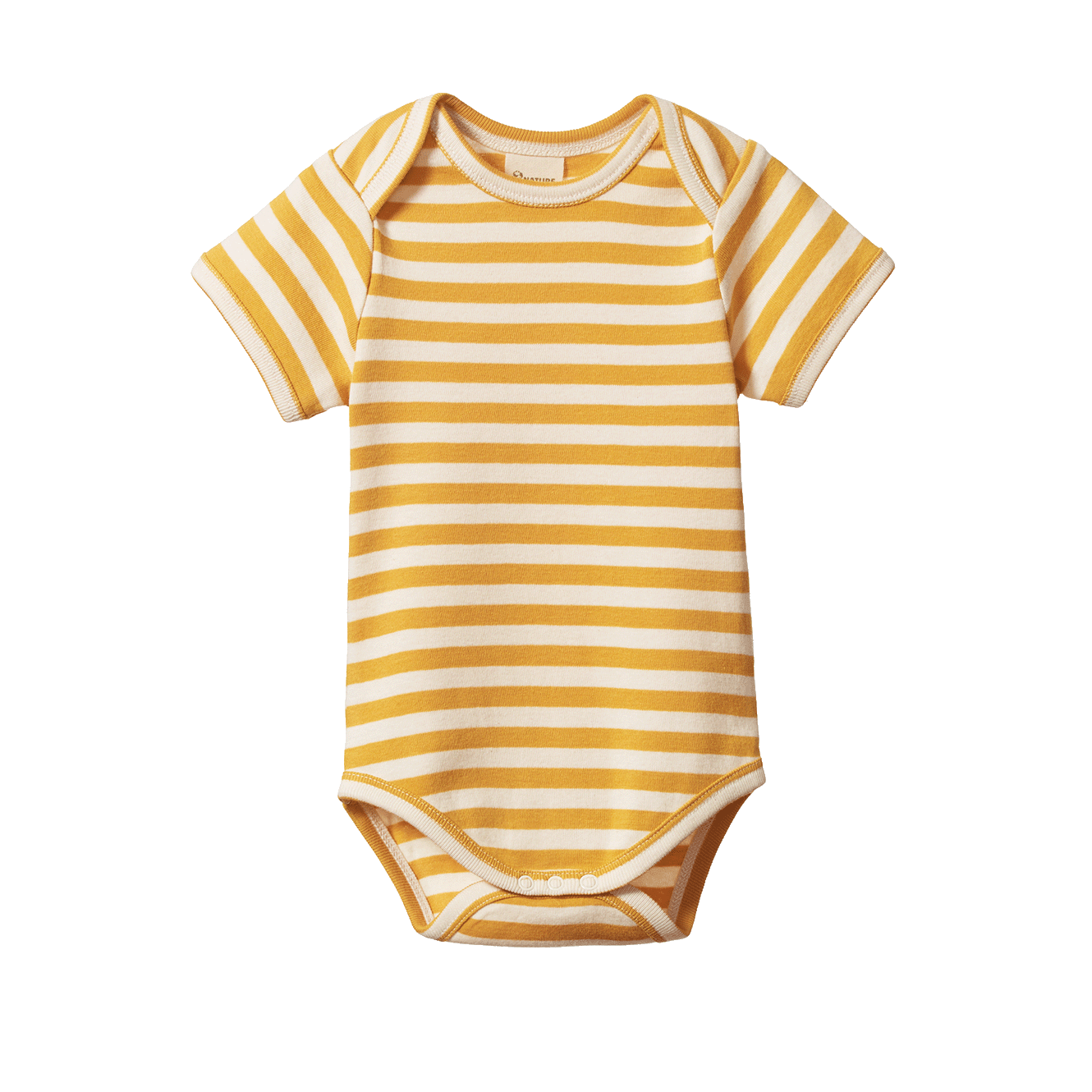Nature Baby Short Sleeve Bodysuit - Golden Sea Stripe