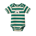 Short Sleeve Bodysuit - Dog Walk Peppermint Print
