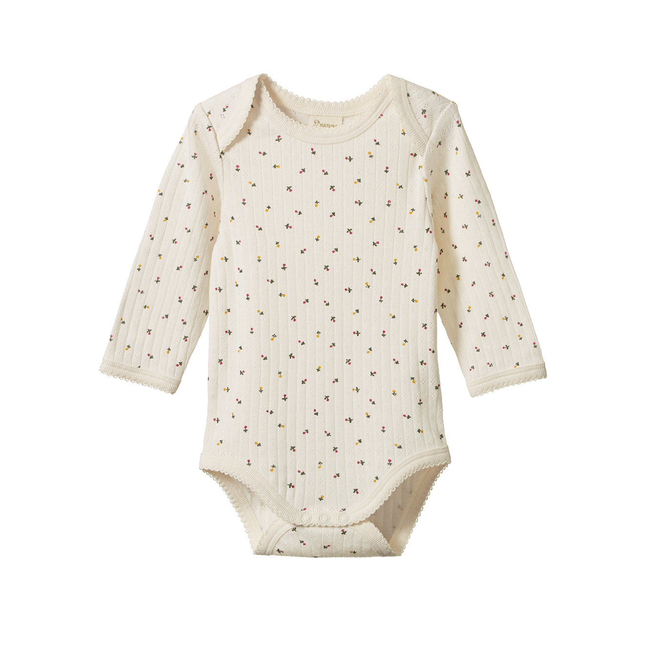 Nature Baby Long Sleeve Bodysuit Pointelle - Aster Floral Print