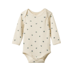 Long Sleeve Bodysuit Pointelle - Winter Berry Print