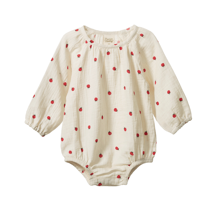 Nature Baby Meadow Bodysuit - Raspberry Print