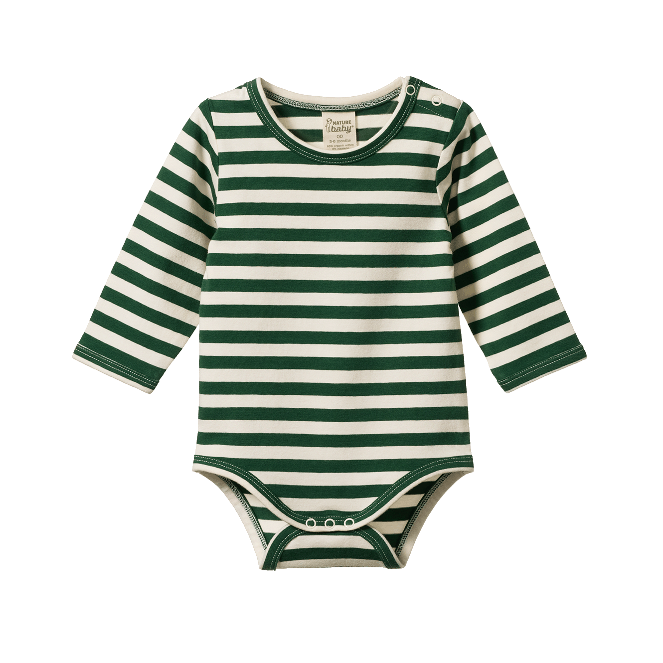 Stretch Jersey Longsleeve Bodysuit - Eden Sea Stripe