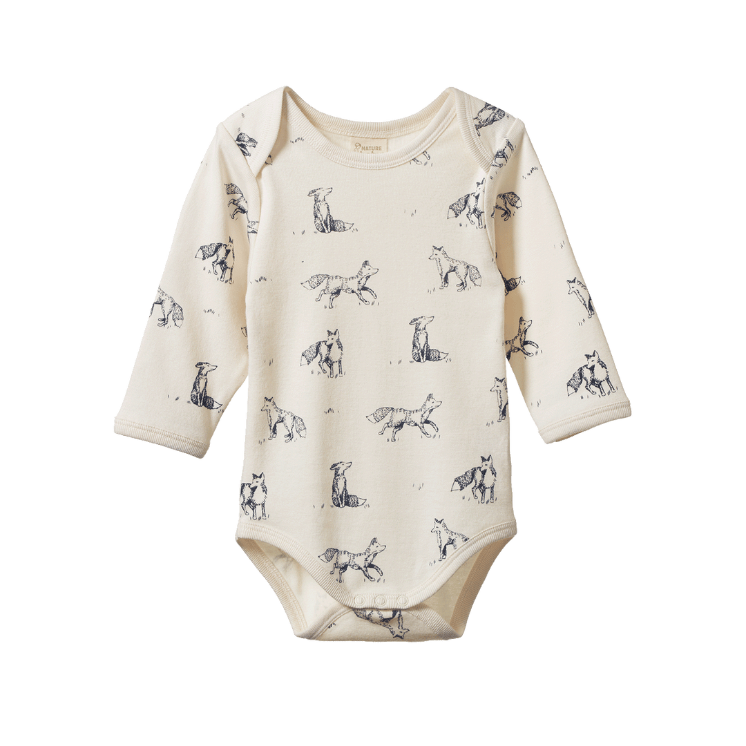 Nature Baby Long Sleeve Bodysuit - Foxy Print