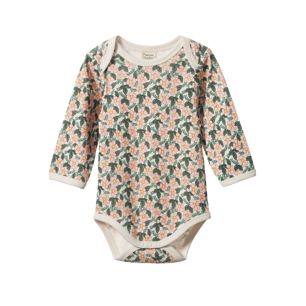 Nature Baby Long Sleeve Bodysuit - Garland Print