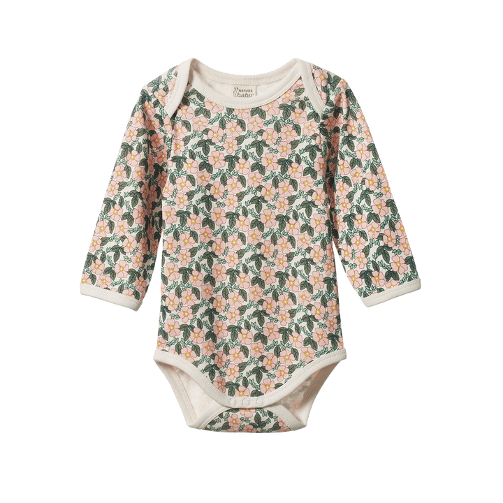 Nature Baby Long Sleeve Bodysuit - Garland Print