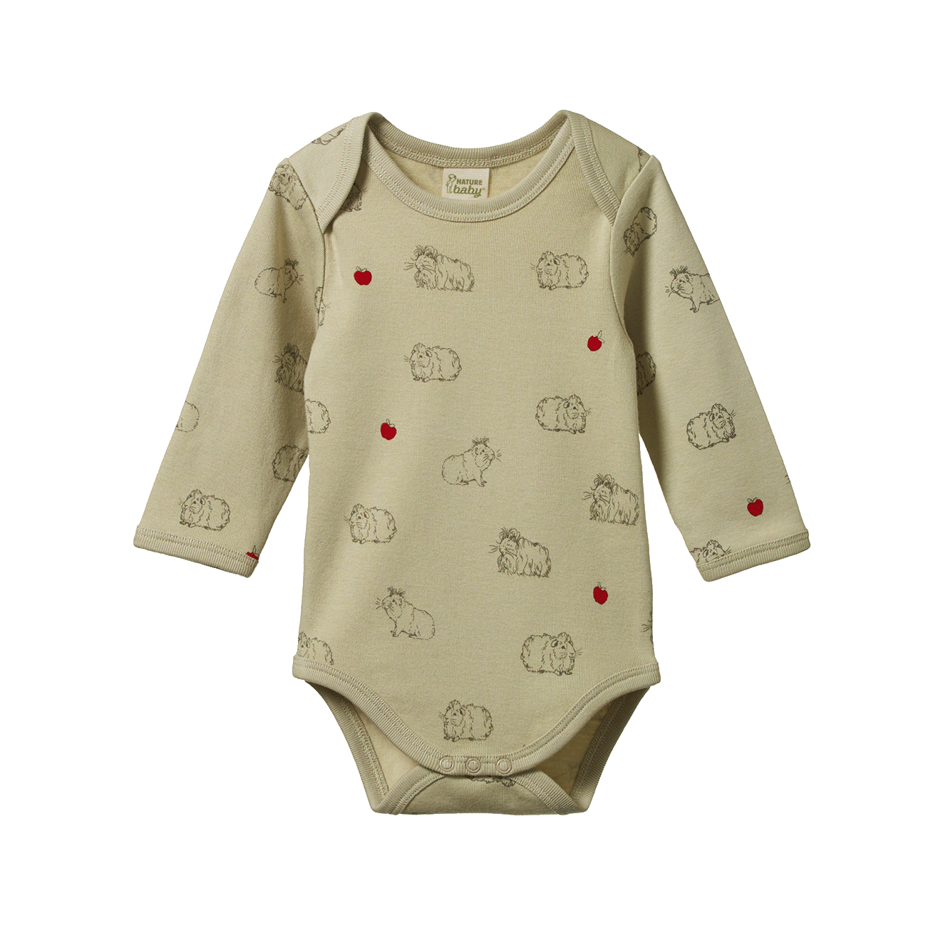 Nature Baby Long Sleeve Bodysuit - Guinea Pig Gala Print