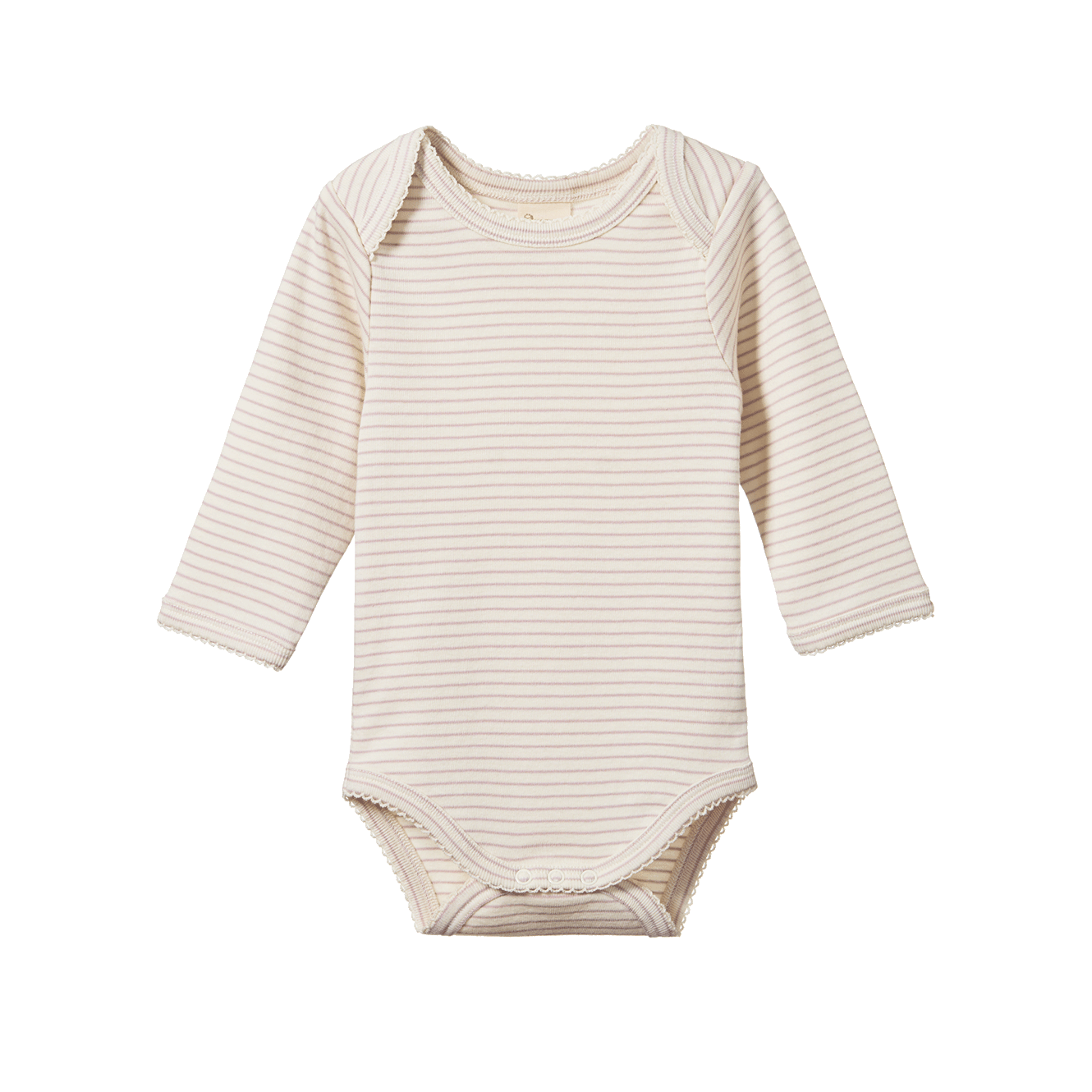 Nature Baby Long Sleeve Bodysuit - Lilac Pinstripe