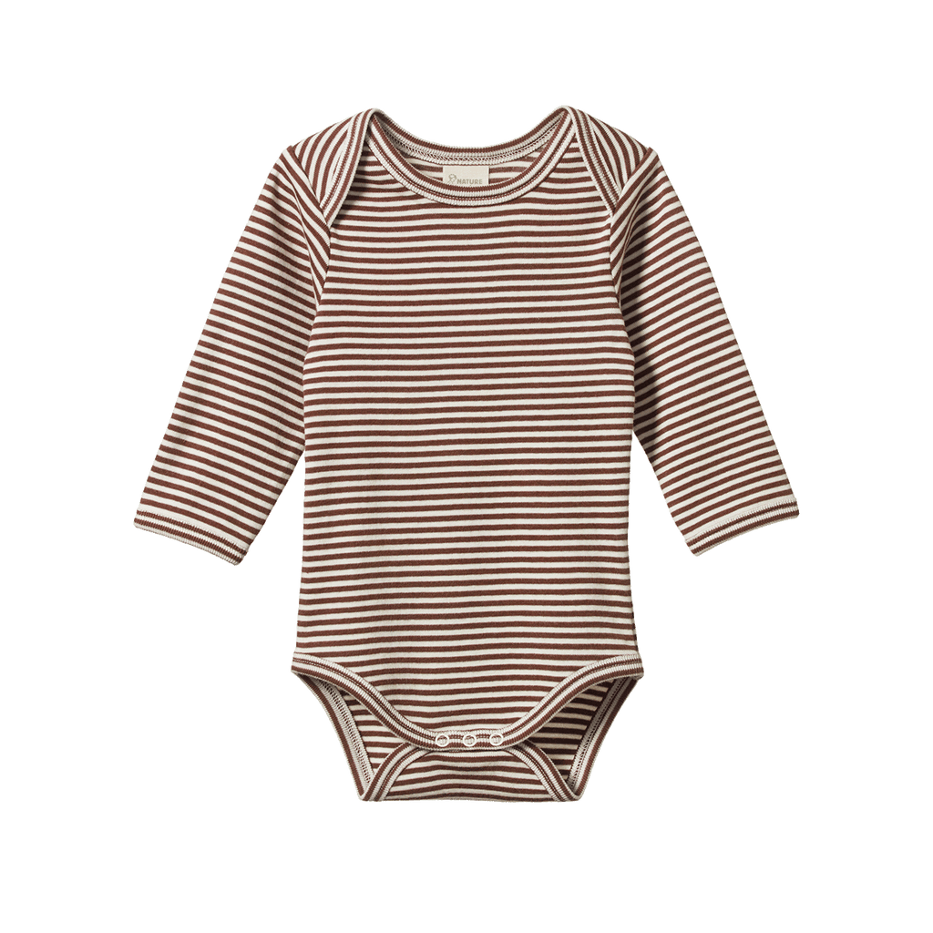 Nature Baby Long Sleeve Bodysuit - Pinecone Stripe
