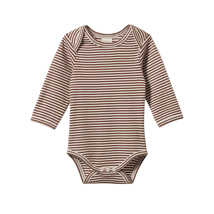 Nature Baby Long Sleeve Bodysuit - Pinecone Stripe