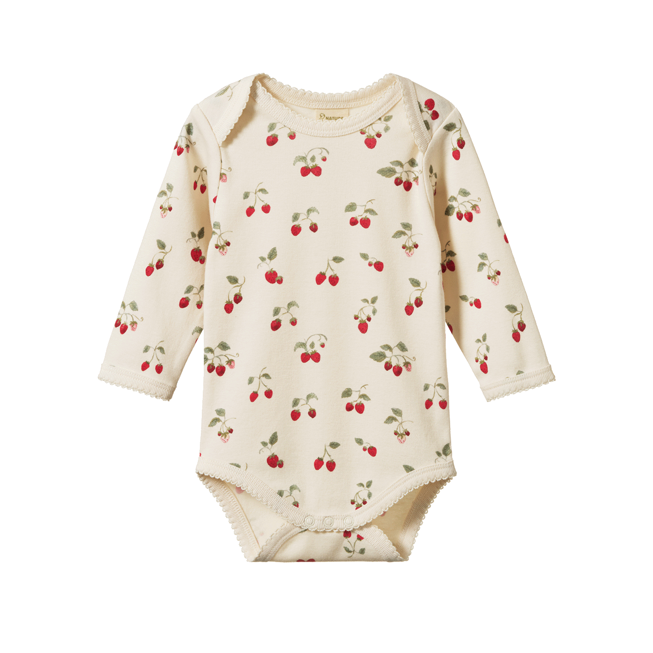 Nature Baby Long Sleeve Bodysuit - Strawberry Blush